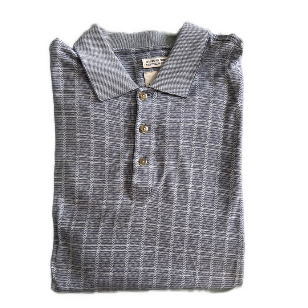 Lone Cypress Gray Striped Polo Shirt